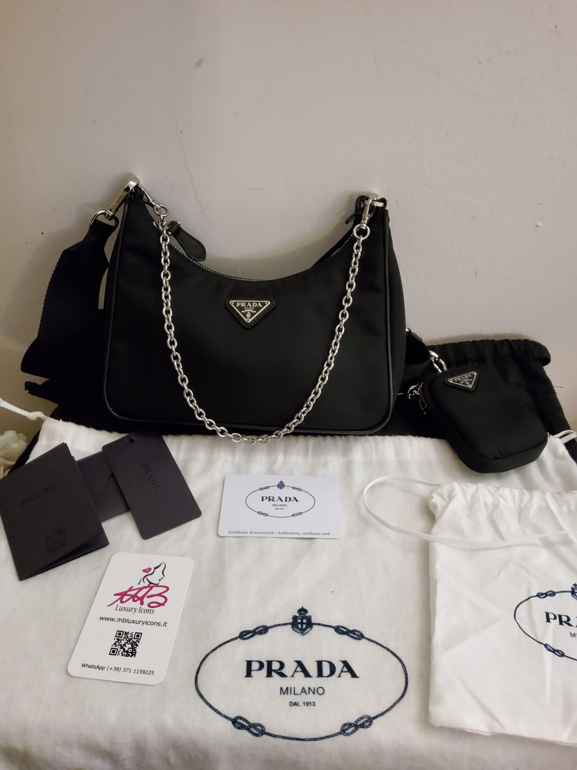 Prada Multiple Pochette Re-edition 2005 Black Nylon Bag