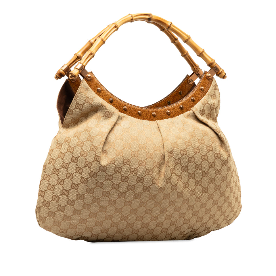 Gucci shopper GG canvas e bamboo - immagine 2