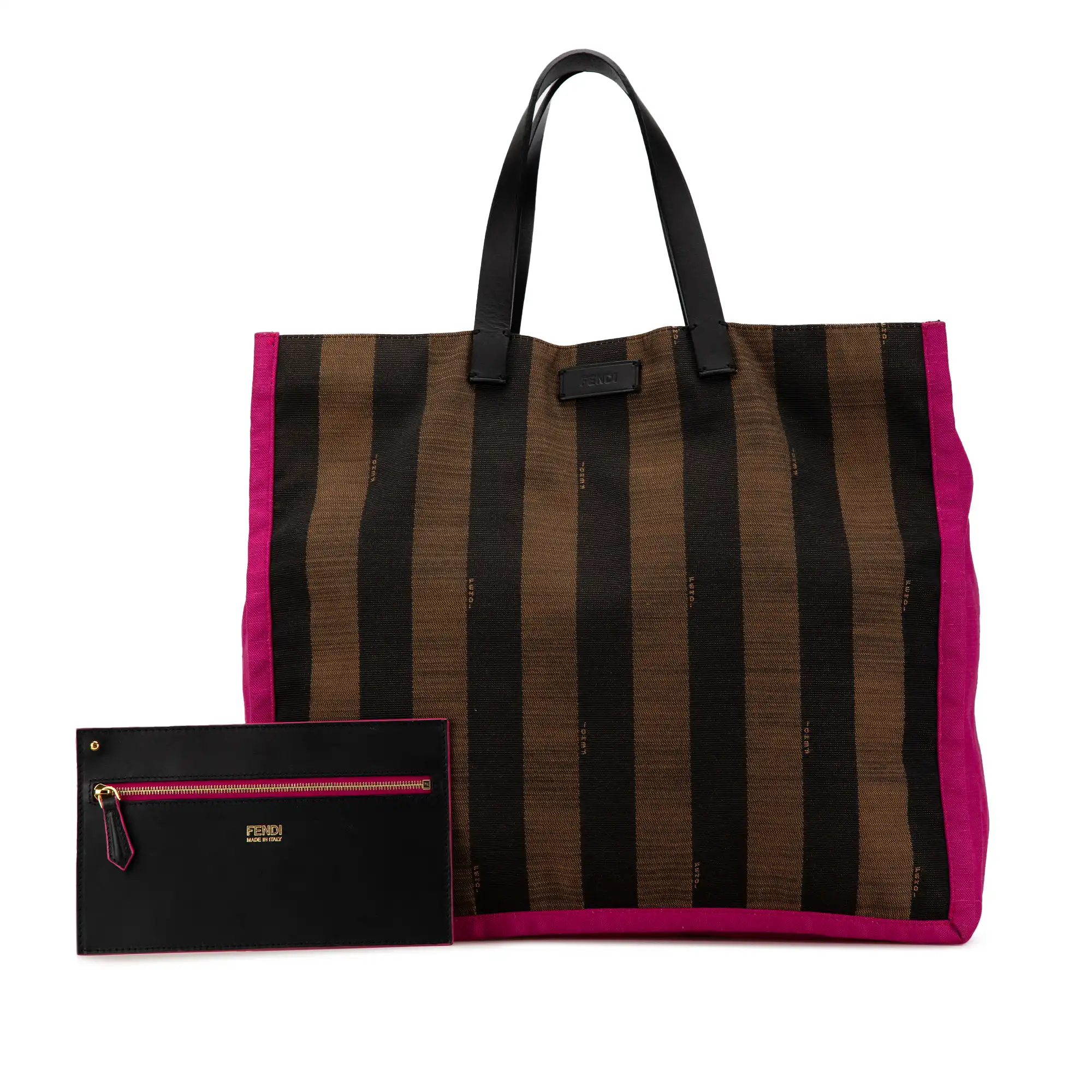 Fendi Pequin Canvas Tote